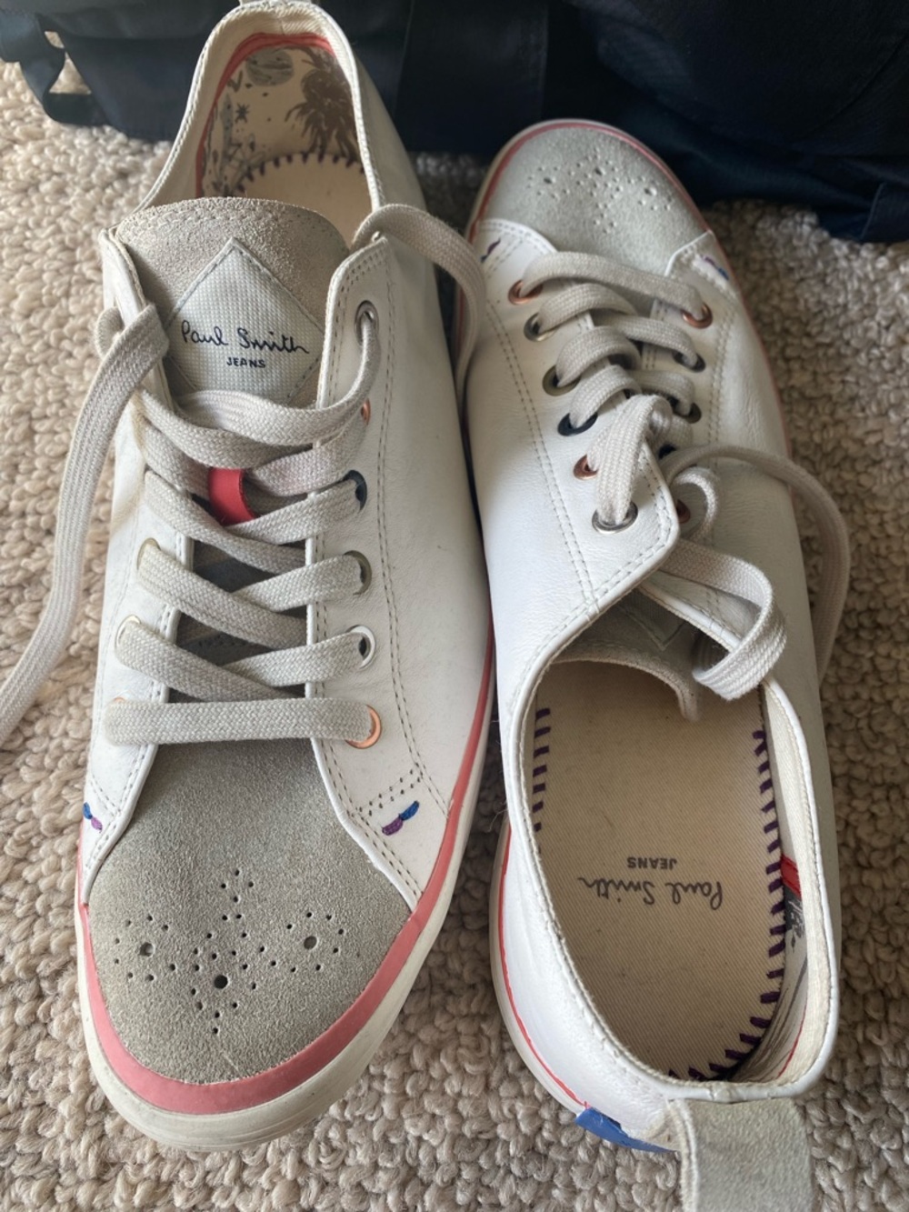 Paul Smith Jeans US 8 Sneakers White Suede Canvas LOKAI UK 7